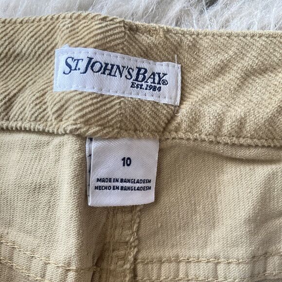 St. John's Bay Pants Size 10 Corduroy Tan Beige Khaki Bootcut Stretch Work Women - Picture 4 of 10